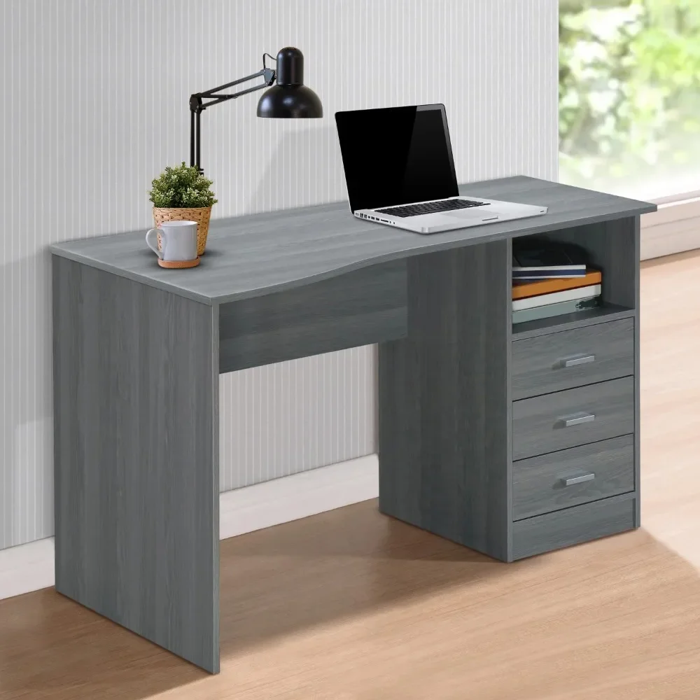 Techni Mobili Classic Computer Desk with Multiple Drawers, Wenge