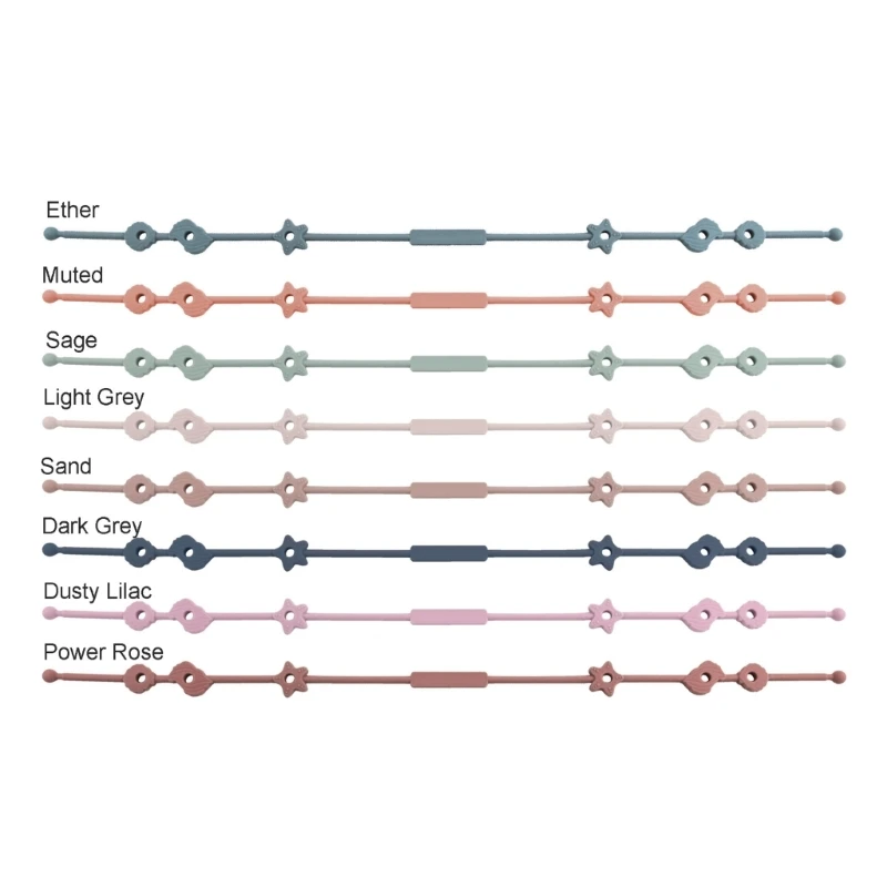 Siliconen fopspeenclip Speelgoedveiligheidsriemen Flessenharnasriemen Bijtringriemen D5QA