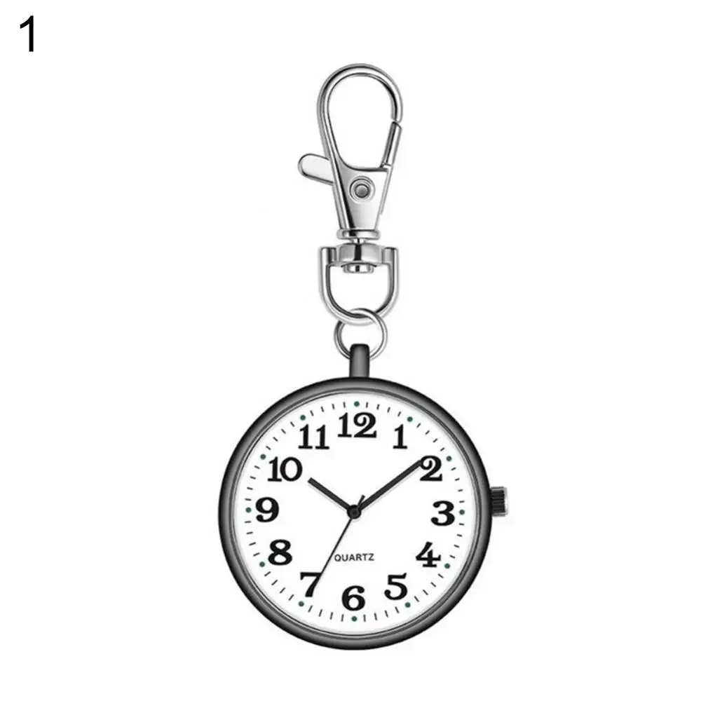 Unisex rodada Dial enfermeira quartzo bolso relógio, analógico, médico chaveiro, moda