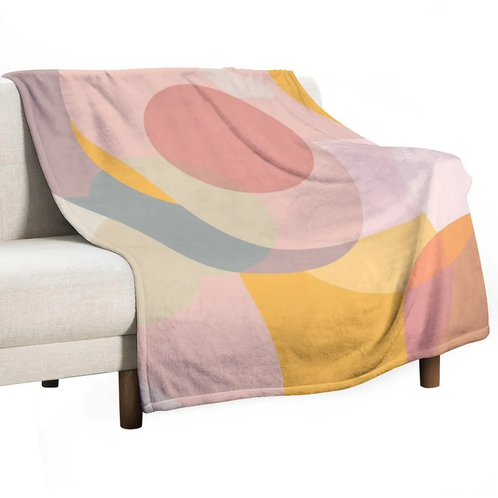 

Abstract shapes and circles yellow and pink Throw Blanket heavy to sleep Designers Blankets