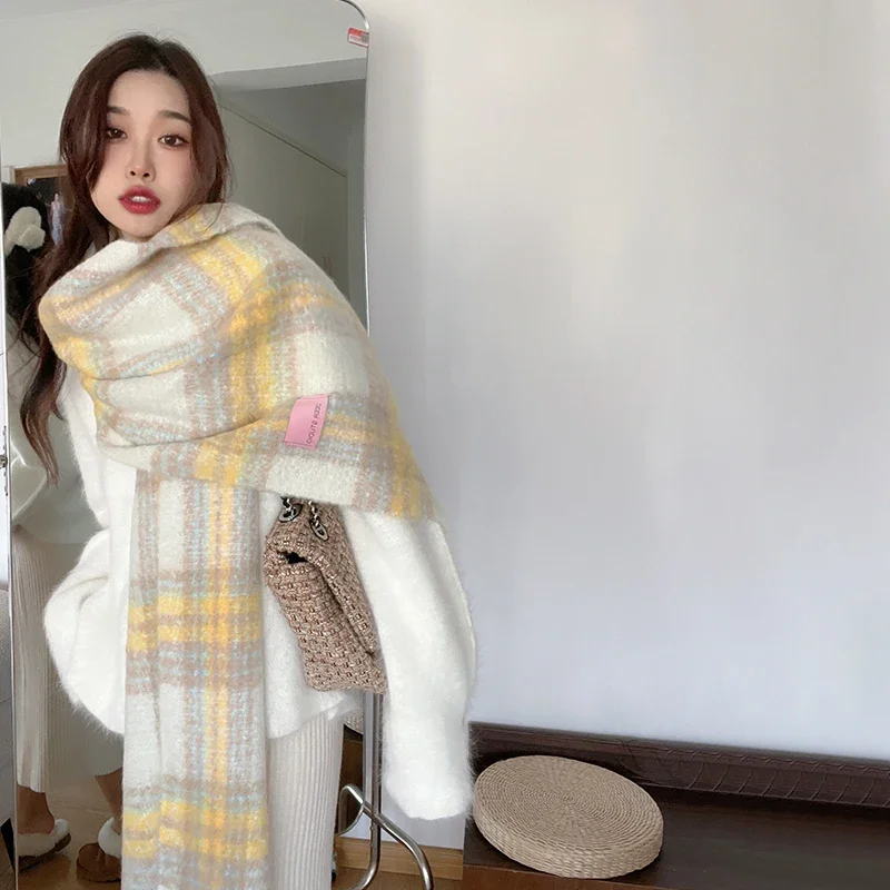 وشاح موهير جديد لعام 2025 للنساء للخريف والشتاء على الطراز الكوري وشاح كشمير تقليد متعدد الاستخدامات من ميلارد