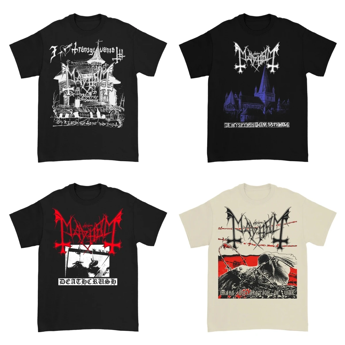 

New Unisex T-Shirt Cotton Short Sleeve Black Metal Rock Dark Wind Red Vintage Punk Street Crew Neck T-Shirt Short Sleeve Top