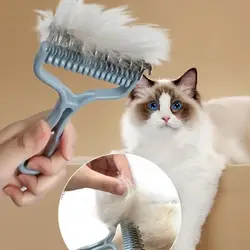 1Pcs Cat Fur Knot Cutter Pets Hair Removal Comb Dog Grooming Shedding Tools Double sided Stainless Brush Pet Products