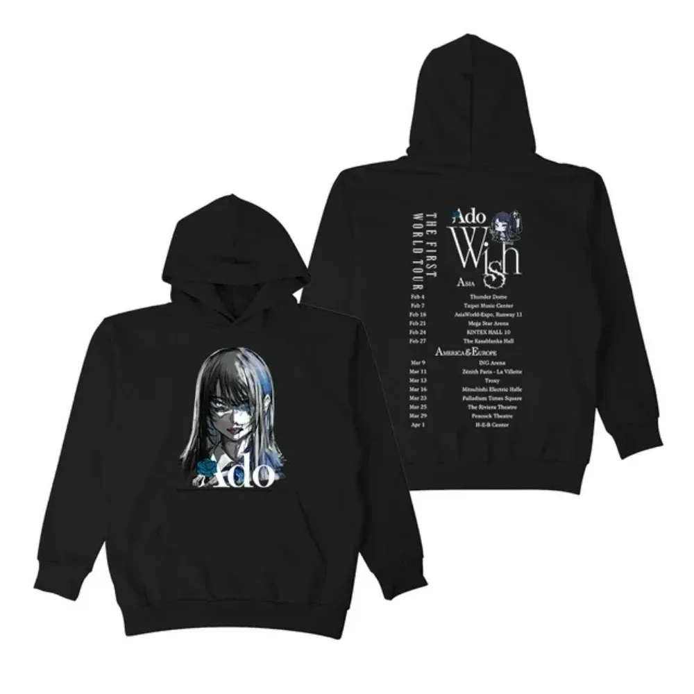 Толстовки с капюшоном Ado Wish Merch The First World Tour для мужчин и женщин, повседневная толстовка унисекс с длинным рукавом, уличная одежда с капюшоном