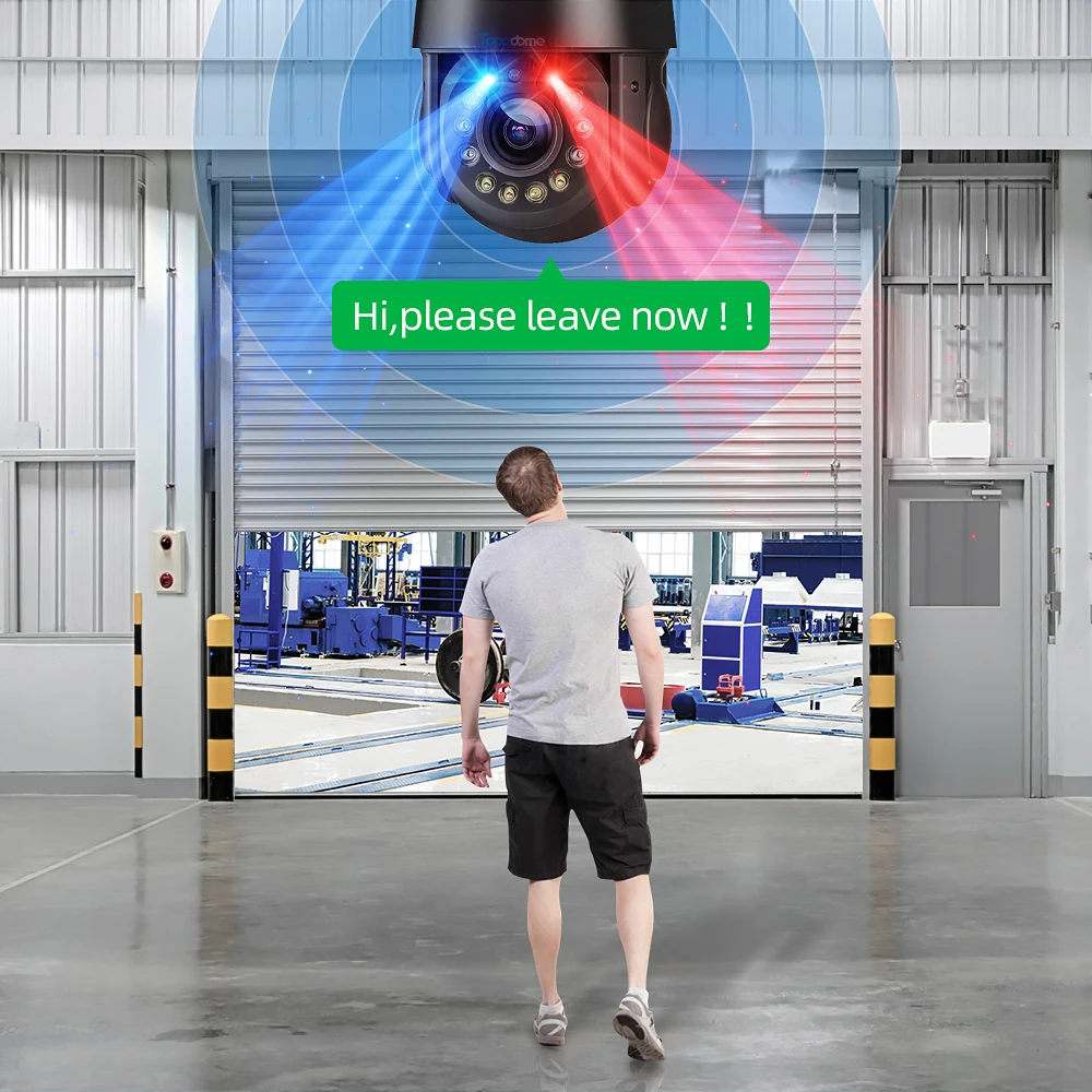 Topodome 5MP/8MP WiFi/4G TF Card Voice Intercom Humanoid Tracking Red/Blue Light Alert 30X Optical Zoom All Metal PTZ IP Camera