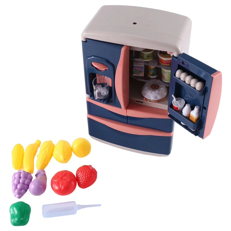 AS96-Yh218-2Ce Household Simulation Refrigerator Children's Small Home Appliances Boys And Girls Set Music With Lights