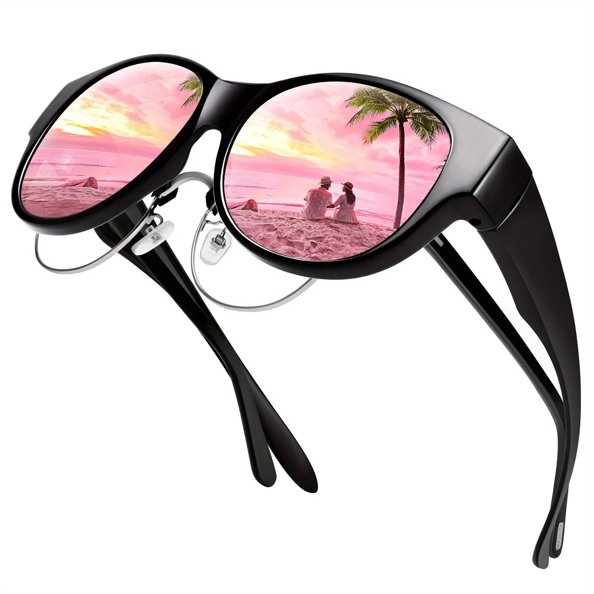 Polarized Fit Sunglasses Women Men Retro Tortoiseshell Sunglasses Set