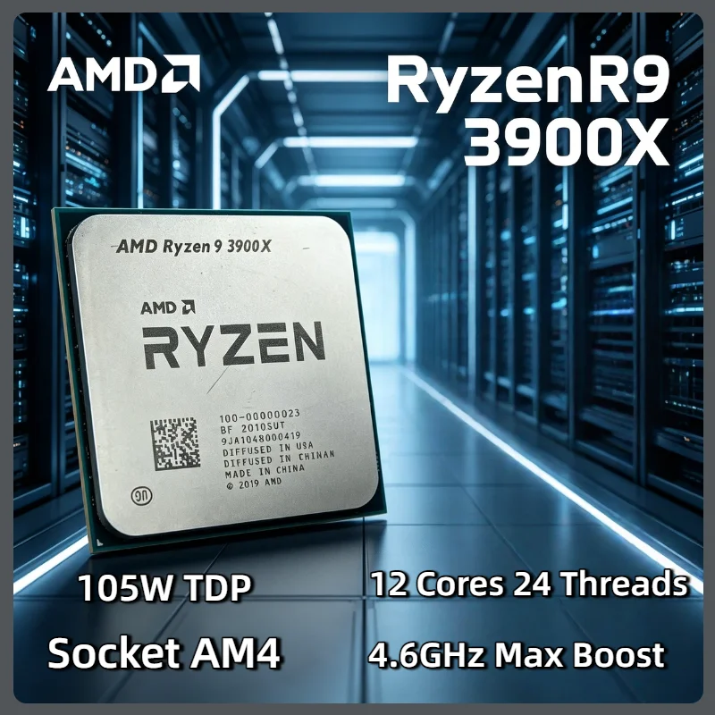 

AMD Ryzen 9 3900X Budget Gaming CPU 12 Core 24 Thread 3.8 4.6GHz 7nm AM4 Socket 64MB L3 Cache 105W Requires dGPU Tray