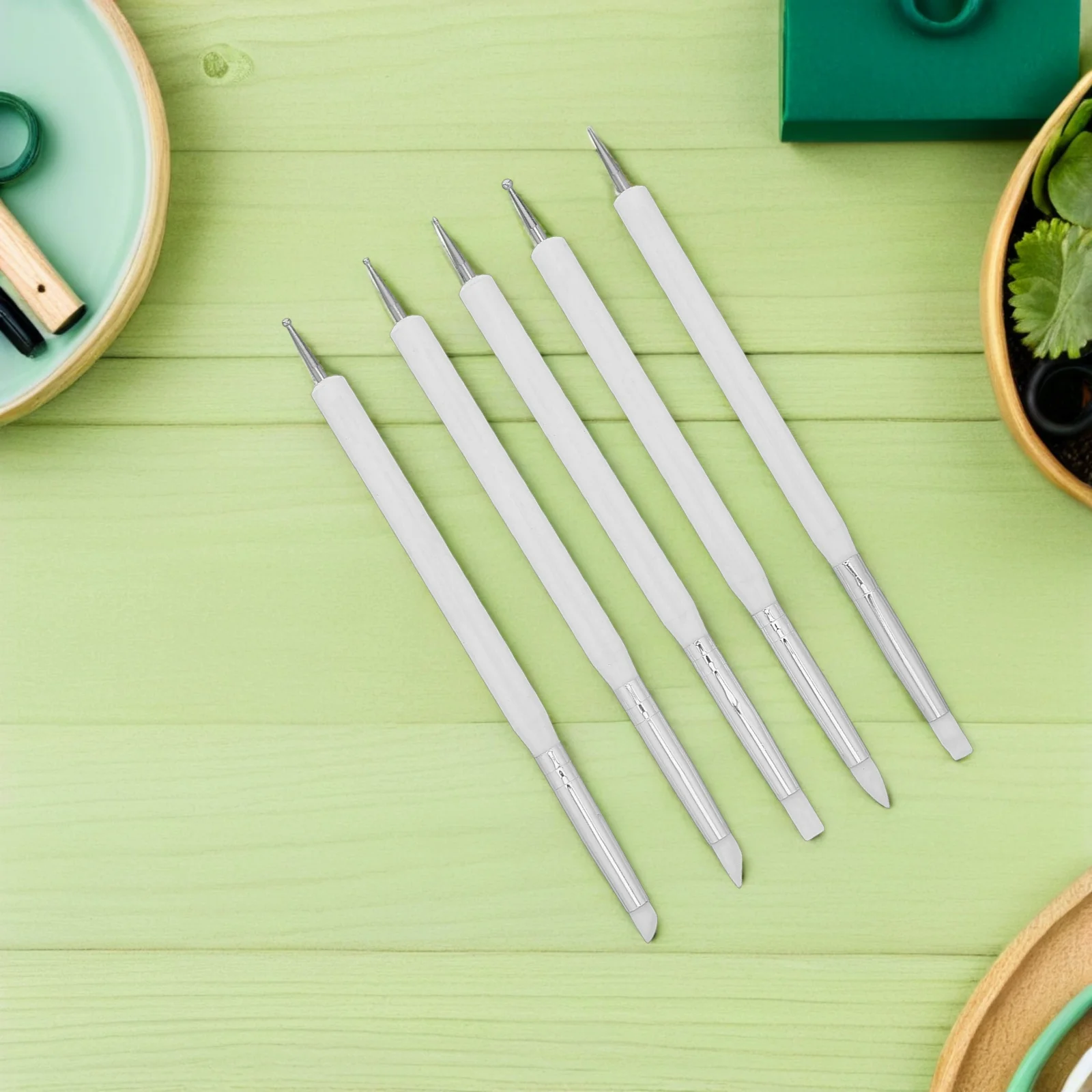 

5Pcs Silicone Sculpting Tools Double-End Dotting Pens for Pottery Ceramic Clay Craft Modeling Polymer Air Dry Clay Embossing