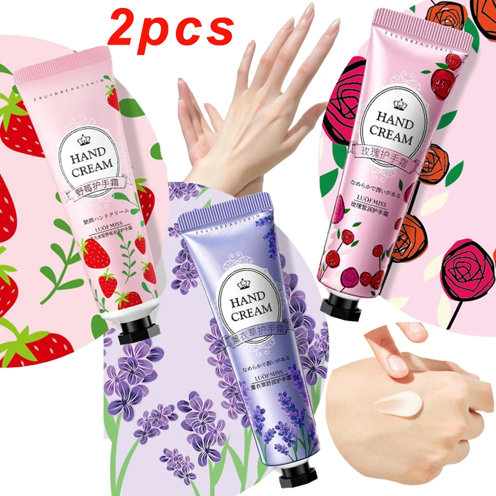 2PCS Fruity Flowery Hand Cream Sets Moisturizing Nourishing Repairing Hands Care Beauty Hands Creams