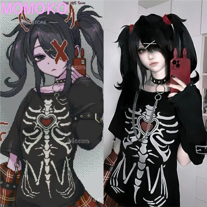 Needy Girl Overdose Black KAngel Ame Cosplay Costume Wig Game Streamer Skirt Jirai kei Y2k Doujin Original Punk Style Outfit Wig