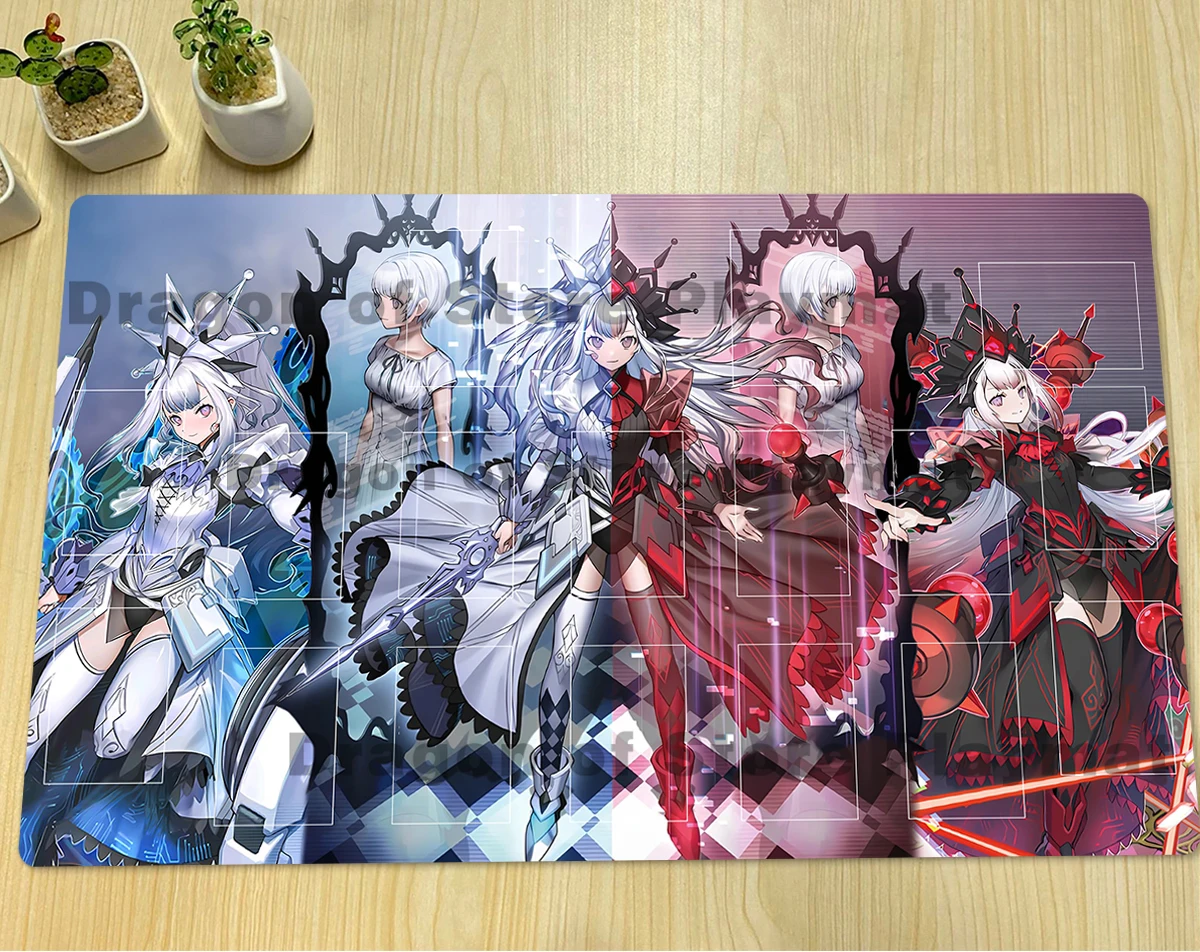 YuGiOh Maliss in The Mirror Playmat MALICE Q WHITE BINDER TCG CCG Mat Board Game Trading Card Game Mat Rubber Mouse Pad Free Bag