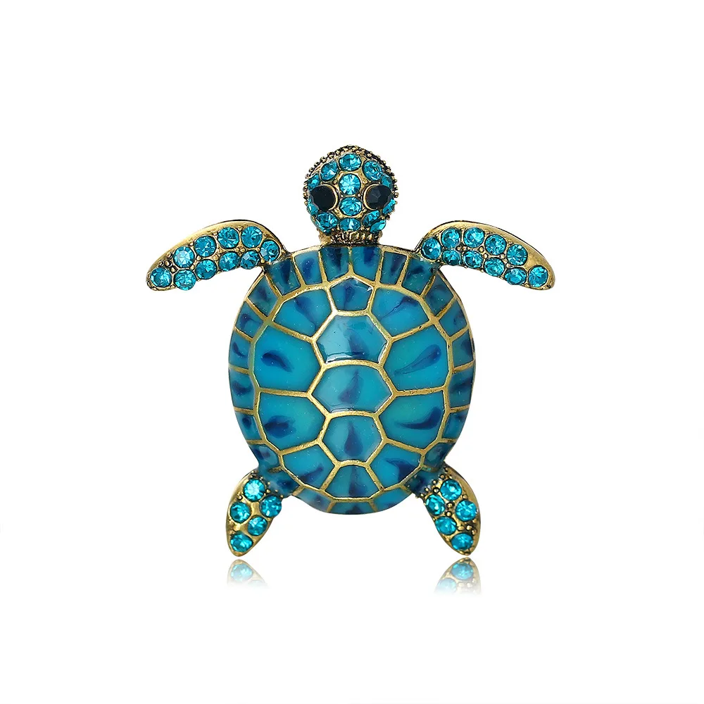 Retro Enamel Turtle Brooches For Women Men Lovely 2-color Metal Animal Brooch Pin Clothing Accessories Office Party Jewelry Gift