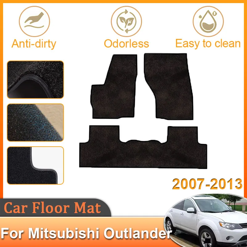 

Car Floor Mats Foot Pads Footpads Carpets Panel Rugs Pad Auto Accessories For Mitsubishi Outlander 2007~2013 2008 2009 2010 2011