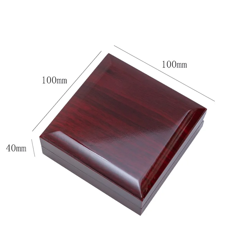 New Arrivals Wooden Wedding Ring Pendant Jewelry Box with LED Light Small Trinket Jewellery Gift Storage Display Case