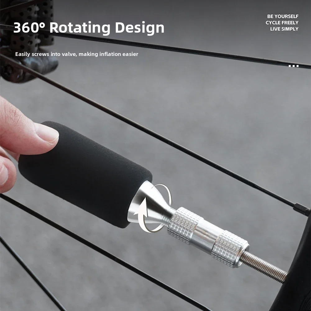 1pc Bicycle Pump Nozzle Aluminum Alloy Portable Fast Inflation Pump Valve Automatic Adapter Bike Pumps Valve Replace Accessories
