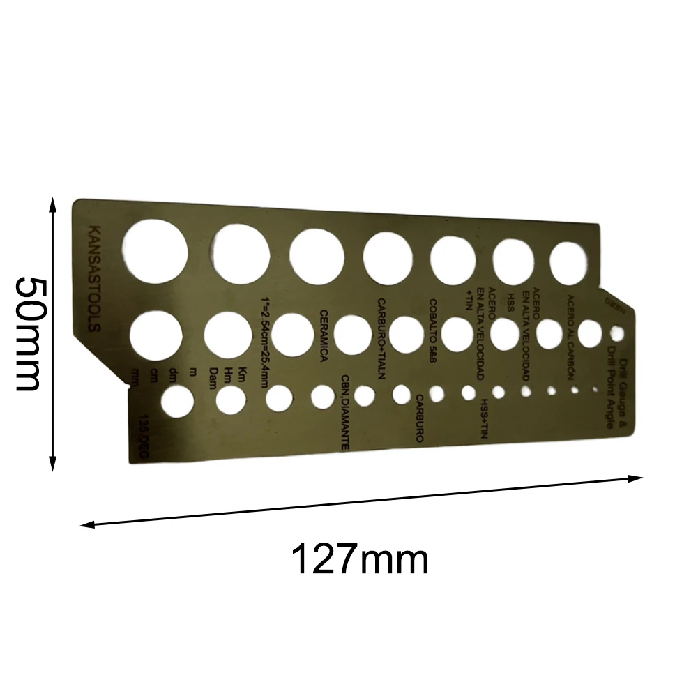 1 قطعة مقياس الحفر من الفولاذ المقاوم للصدأ 30 فتحة مع 135 °   و 118 °   الشقوق لأجزاء أداة حاكم القطر 1/16-1/2 المقياس الإمبراطوري