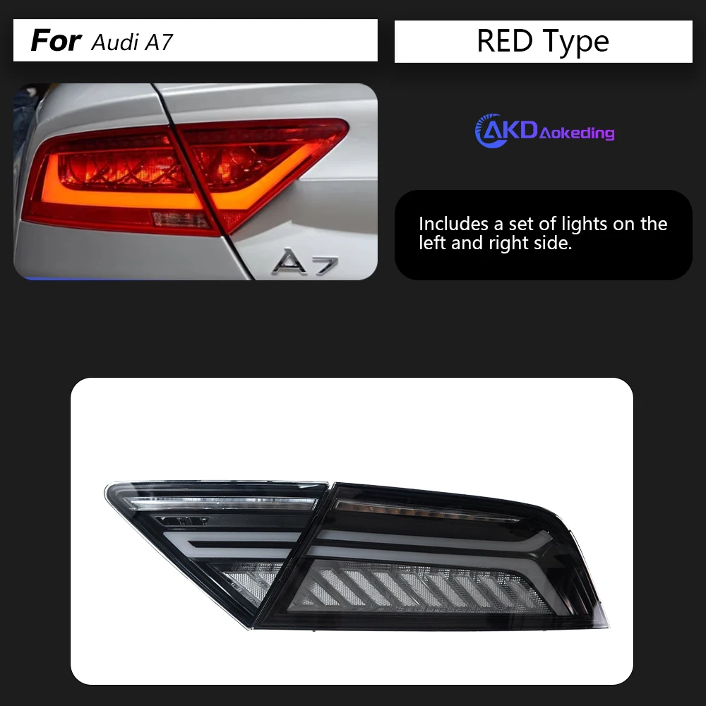 AKD テールランプアウディ A7 S7 RS7 LED テールライト 2011-2018 RS7