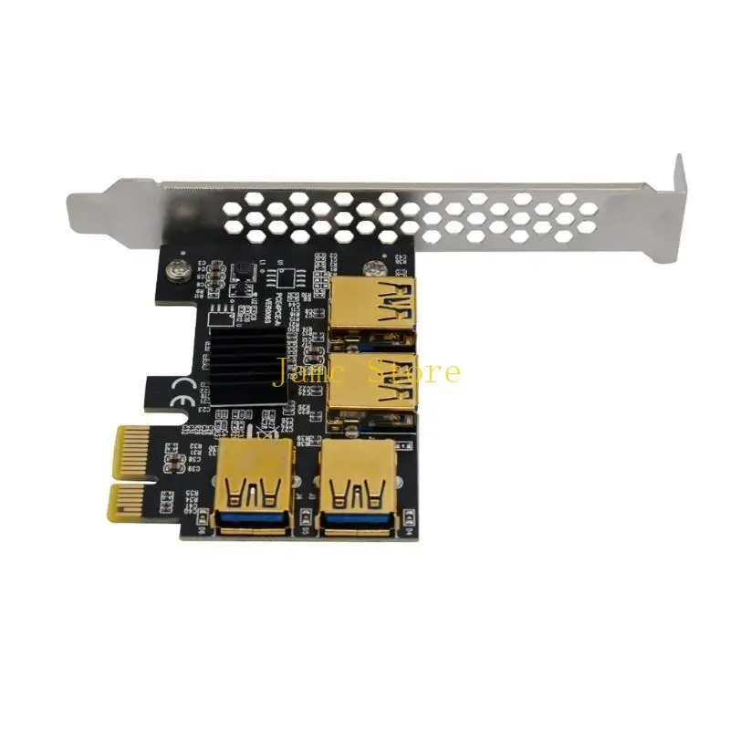 LX0B 009S PCIE1X 16X Riser Card Adapter USB3.0 Cable PCI-E 1X to 16X 4 x USB Extender