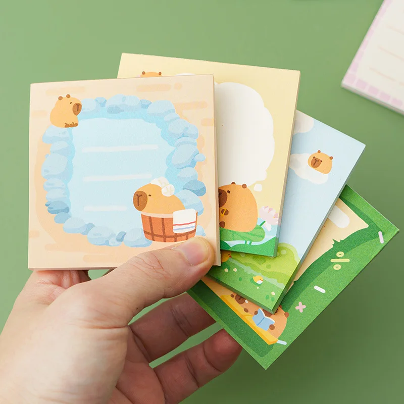 4 pcs/lot Cute Capybara Panda Cartoon Memo Pad To Do List Mini Notepad Deco Planner Scrapbooking Kawaii Stationery Gift Prizes