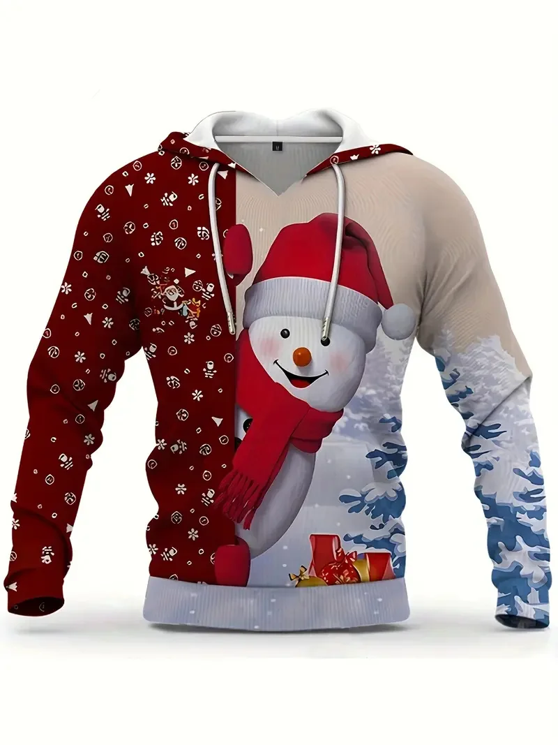

Christmas Theme Long Sleeve Hoodies 3D Print Snowman Graphic Fashion Creative Hooded Clothes Festival Carnival Party Sweatshirts