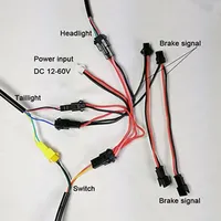 Tail Light Cable 24/36/48V/60V E-bike Bicycle Line Parts E-bike Electric Bicycle Parts Headlight Red And Black Bikes Accessories