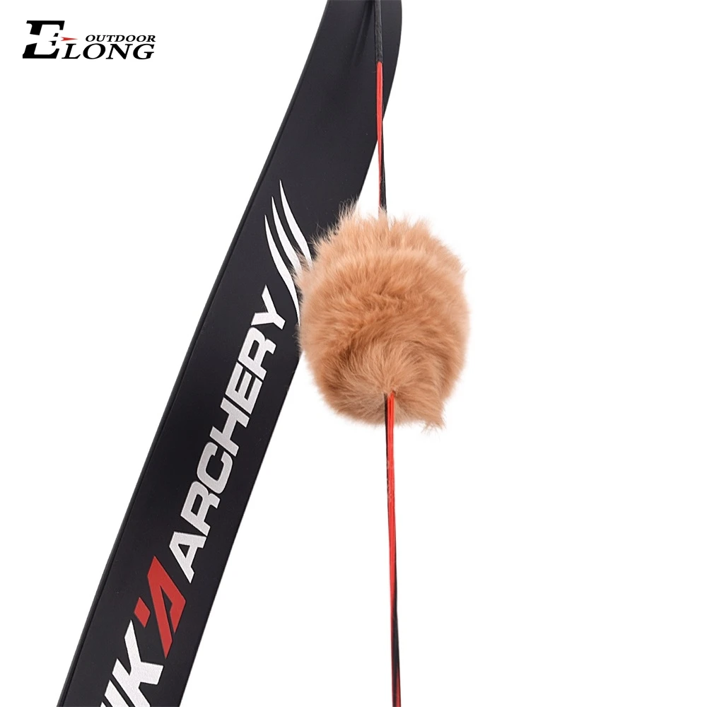 4 Pairs Elong Archery Rabbit Fur Bow String Silencers Bowstring Shock Absorber Dampeners Shooting Accessories