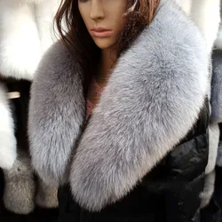 Fur Collar Real Fox Fur Collar For Women Men Fluffy Fur Scarf  Winter Coat Fur Collar Natural Fur Scarf Women Large Fur Collar