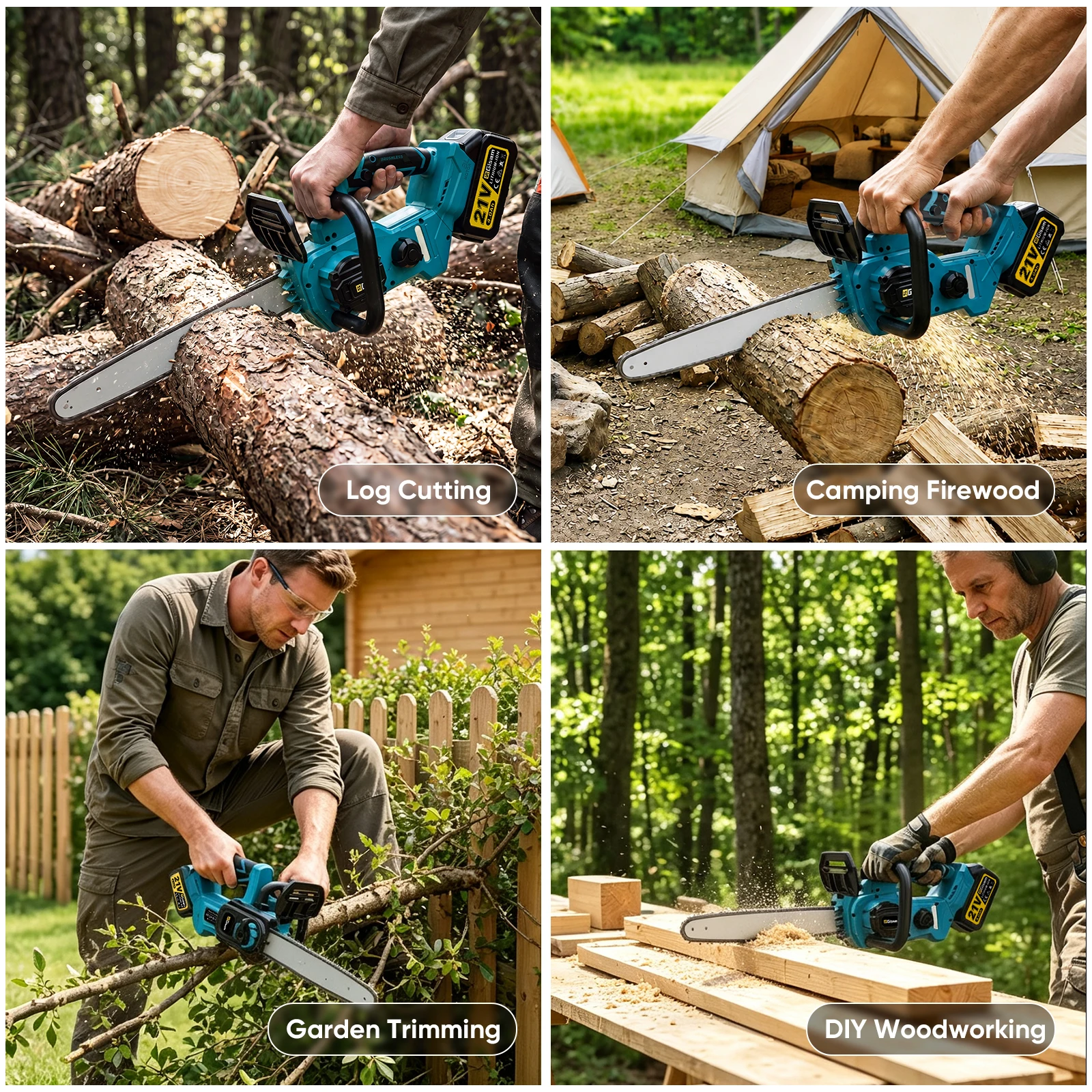 Gisam Bezszczotkowa 12-calowa  – Cordless Chainsaw 12 Inch Battery recenzja i cena