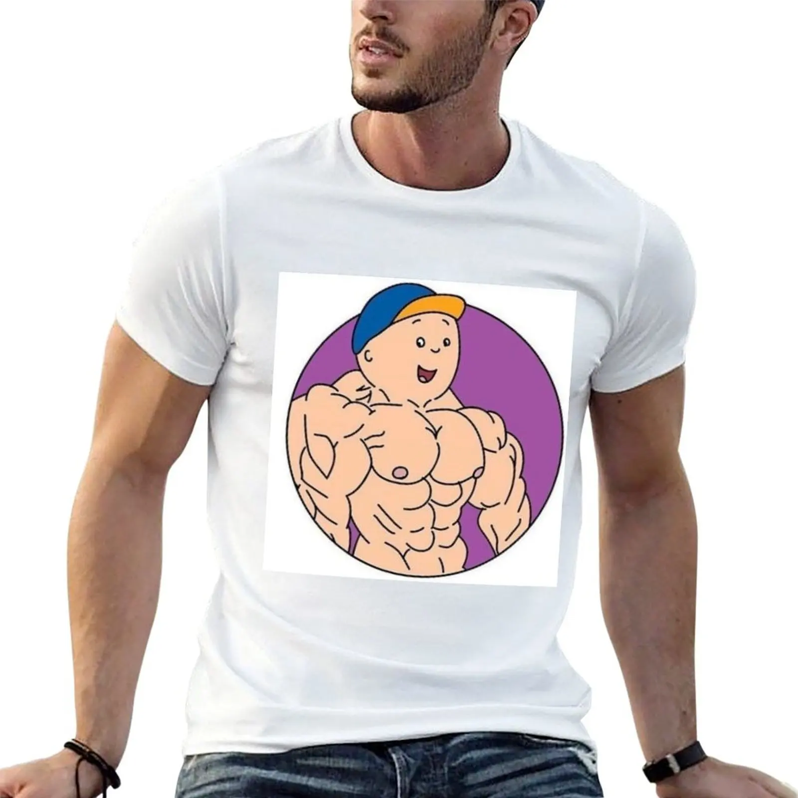 Camiseta Buff Af Caillou, camisetas de anime para homem, camisetas com estampas, pacote de camisetas de algodão