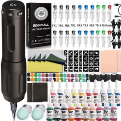 Wireless Tattoo Machine Pen Kit 2000mAh Battery Rotary Tattoo Pen Kit with Mixed Cartridge Needles Wireless Tattoo Kit Body Art