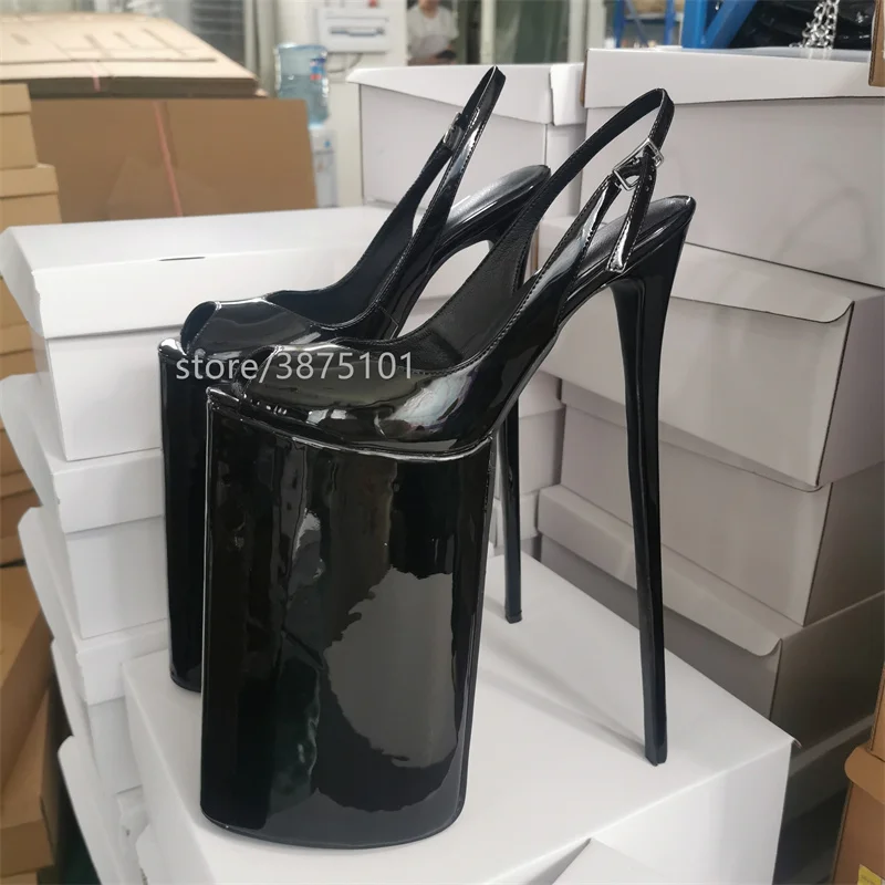 Black 30cm Extreme High Heel Pumps Sexy Women Sandals SM Cosplay Show Club Party Cross Dresser Drag Queen Unisex Shoes Plus Size