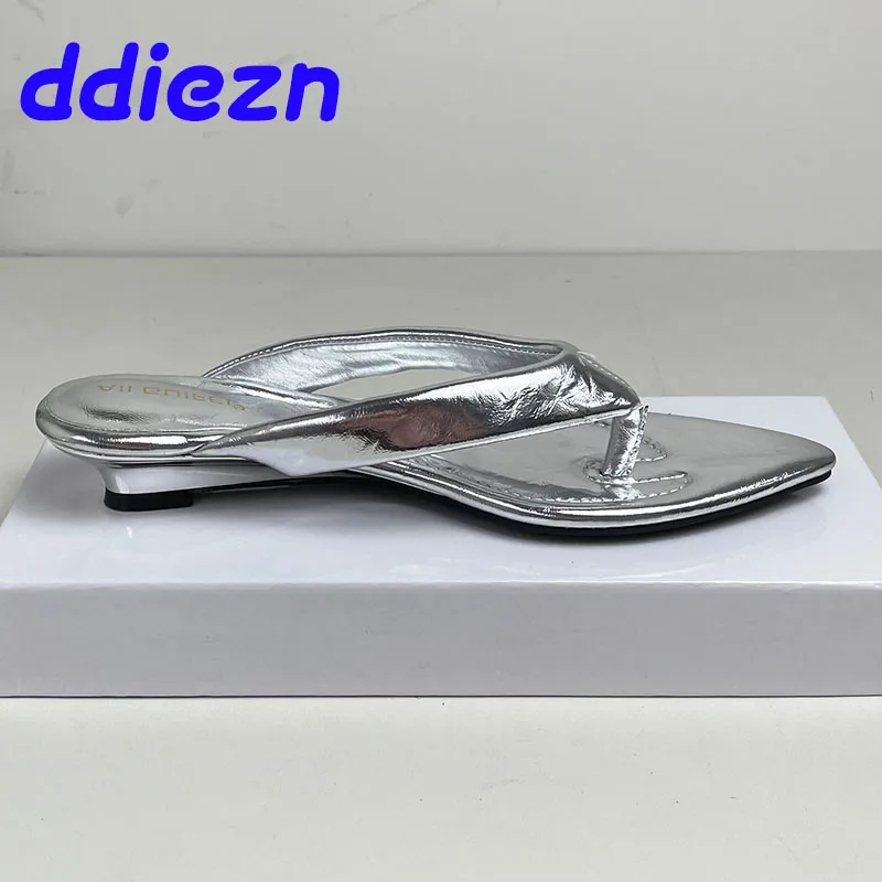 2024 Luxury Footwear Wedges Slides Slippers Women Shoes Female Shallow Fashion Pointed Toe Ladies Slippers Shoes Sandals