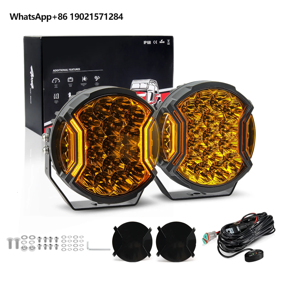 Wholesale Ip68 Offroad Super Bright White Amber Auxiliary 7 Inch Fog Light Car Led Headlights