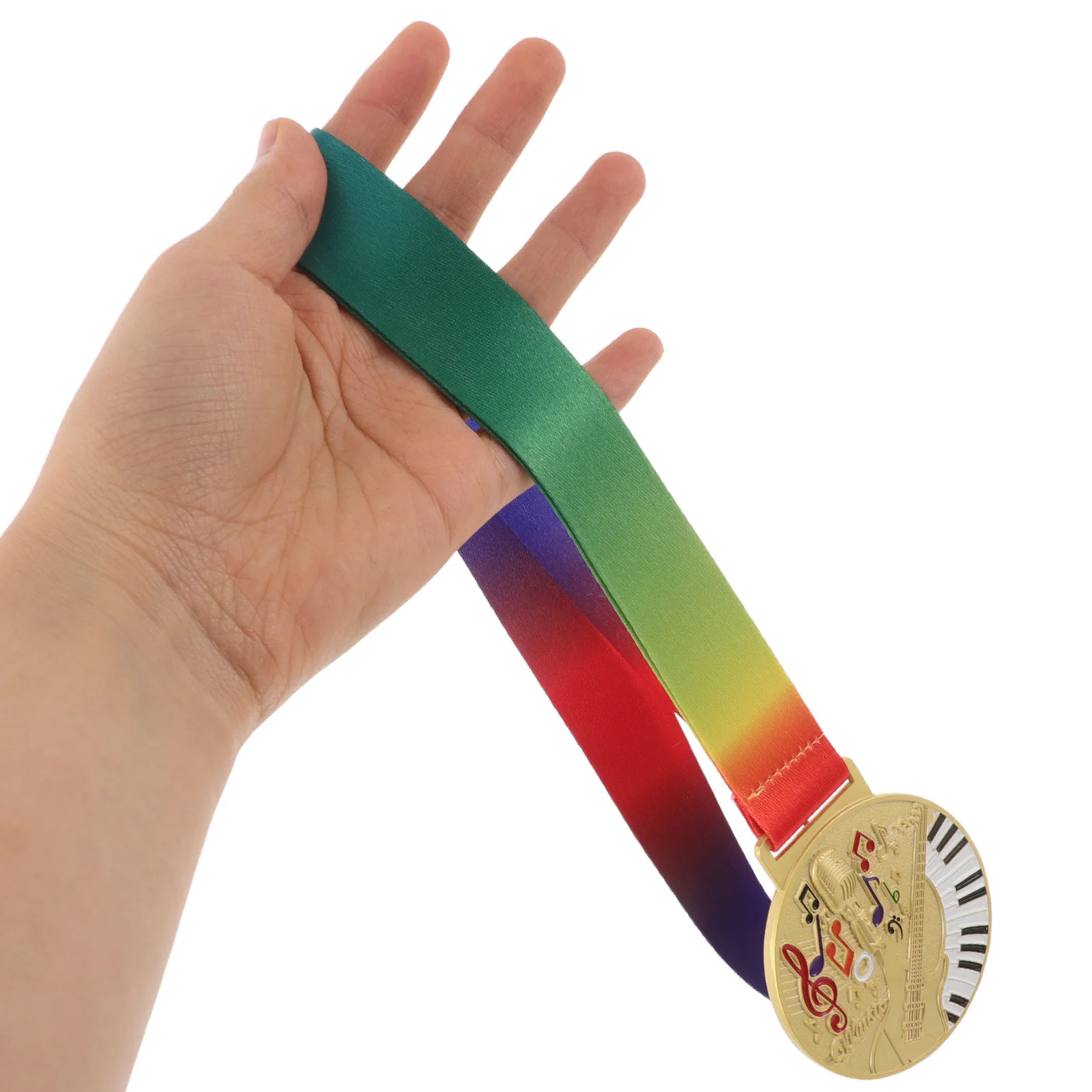 

Music Award Medals for Zinc Alloy Realistic Gold Medals Neck Ribbon Piano Singing Dance Competition Prizes