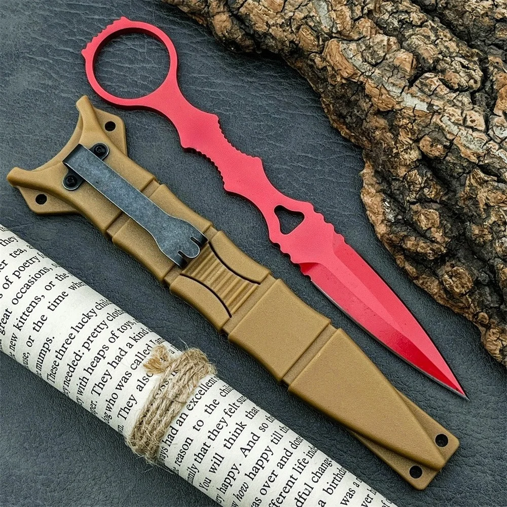 Tragbares Full-Tang-Taschenwerkzeug, robuste 440C Feststehende Klinge mit Scheide, multifunktionales Design, geeignet für Camping und Outdoor-Aktivitäten