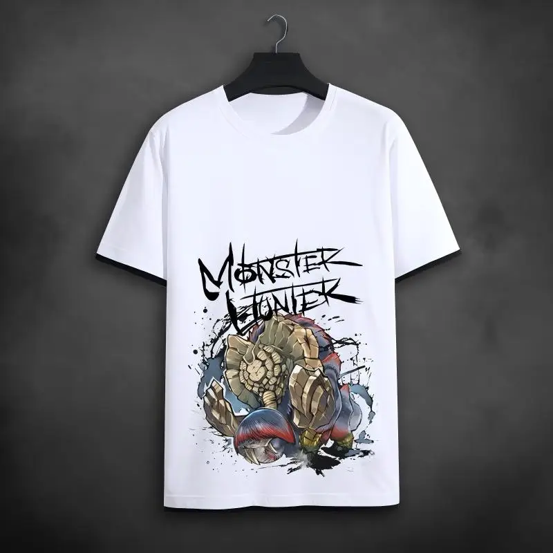Monster Hunter World Odogaron Grafik-T-Shirt, Bloodhound Wyvern Kunstdruck, weißes Baumwoll-T-Shirt für Gamer und Anime-Fans – Detail 17
