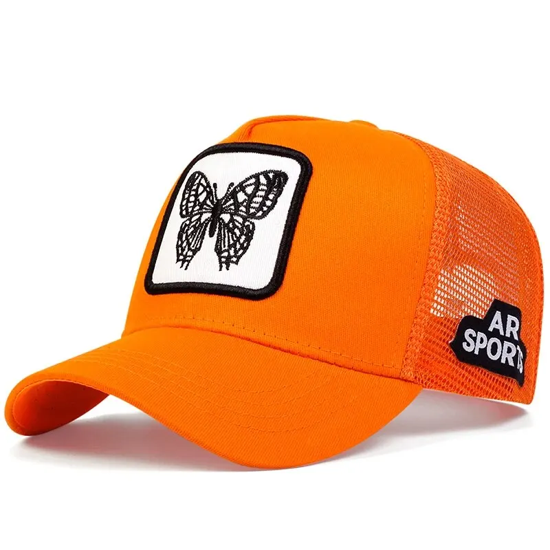 Unisex Butterfly Embroidery Baseball Net Caps Spring and Summer Outdoor Adjustable Casual Hats Sunscreen Hat