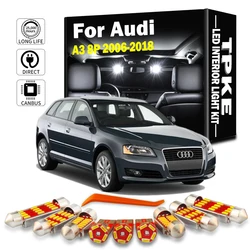 TPKE Canbus Car Indoor Bulbs LED Interior Light Kit For 2006 2007-2018 Audi A3 8P Map Dome Trunk Glove Box Number Plate Lamp