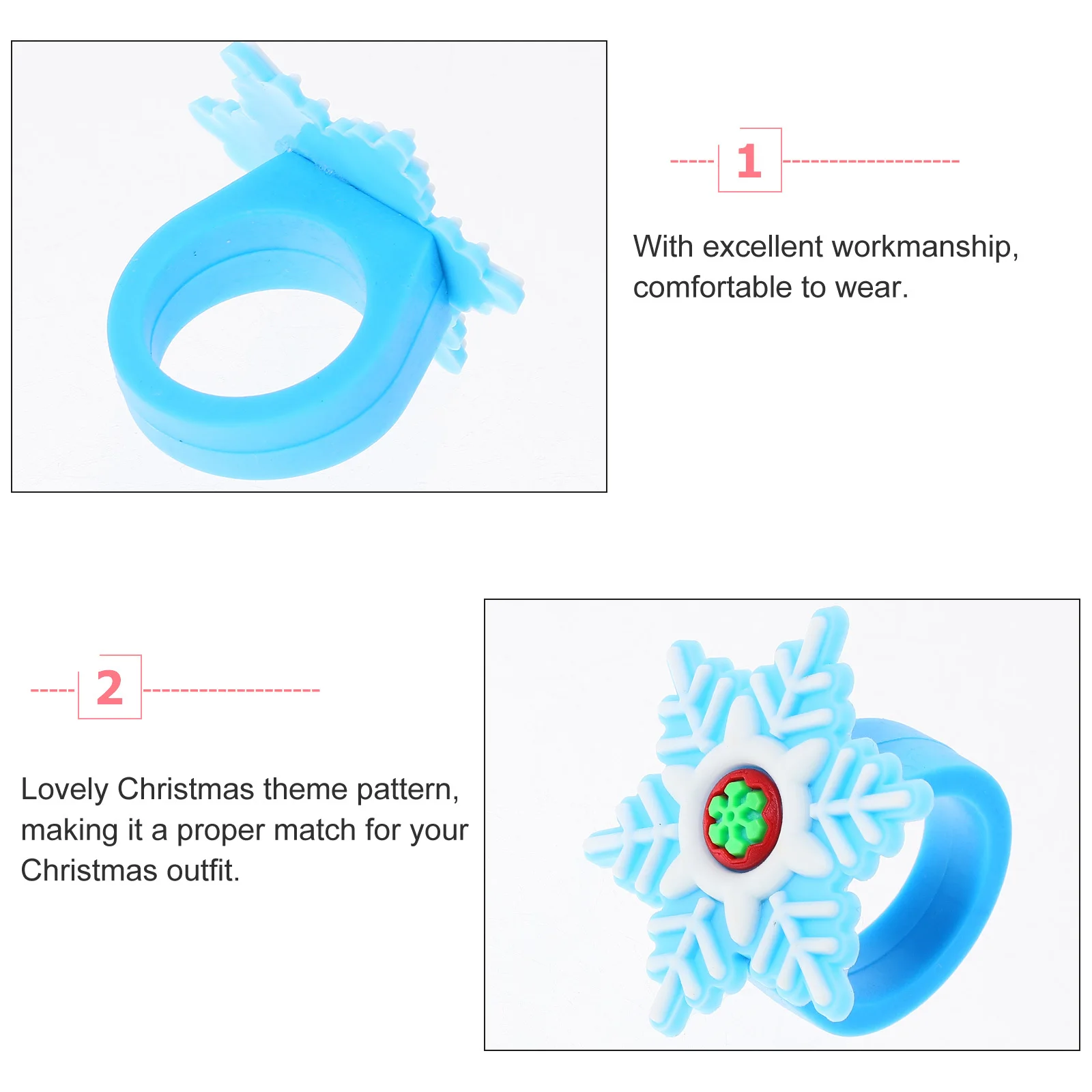 

30Pcs Christmas Finger Rings Cute Cartoon Jewelry Xmas Party Supplies Gifts Plastic Accessories Christmas Ring