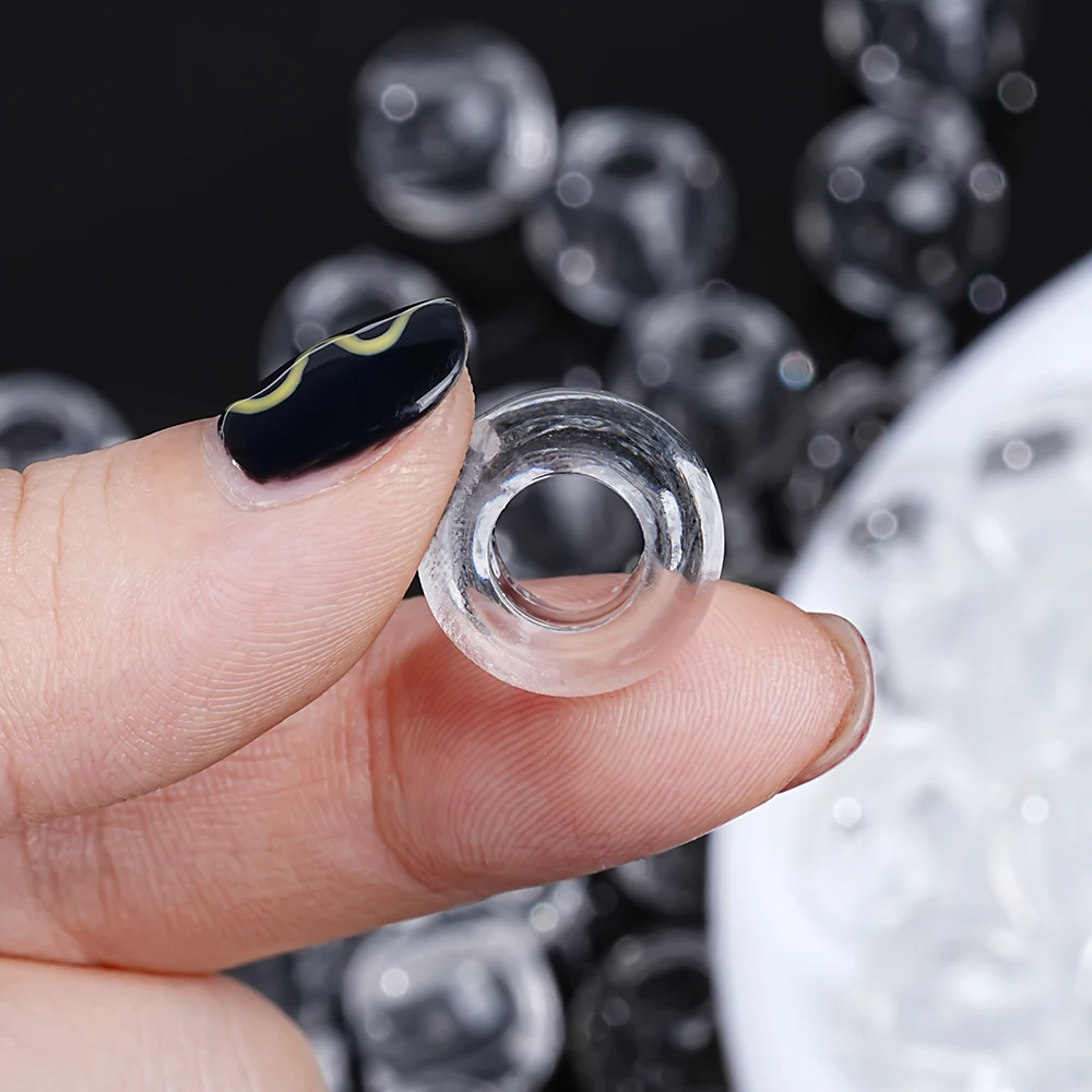 20-100 шт. прозрачные бусины-разделители с большим отверстием, акриловые круглые свободные бусины для ожерелья, браслета, сережек, изготовление ювелирных изделий своими руками