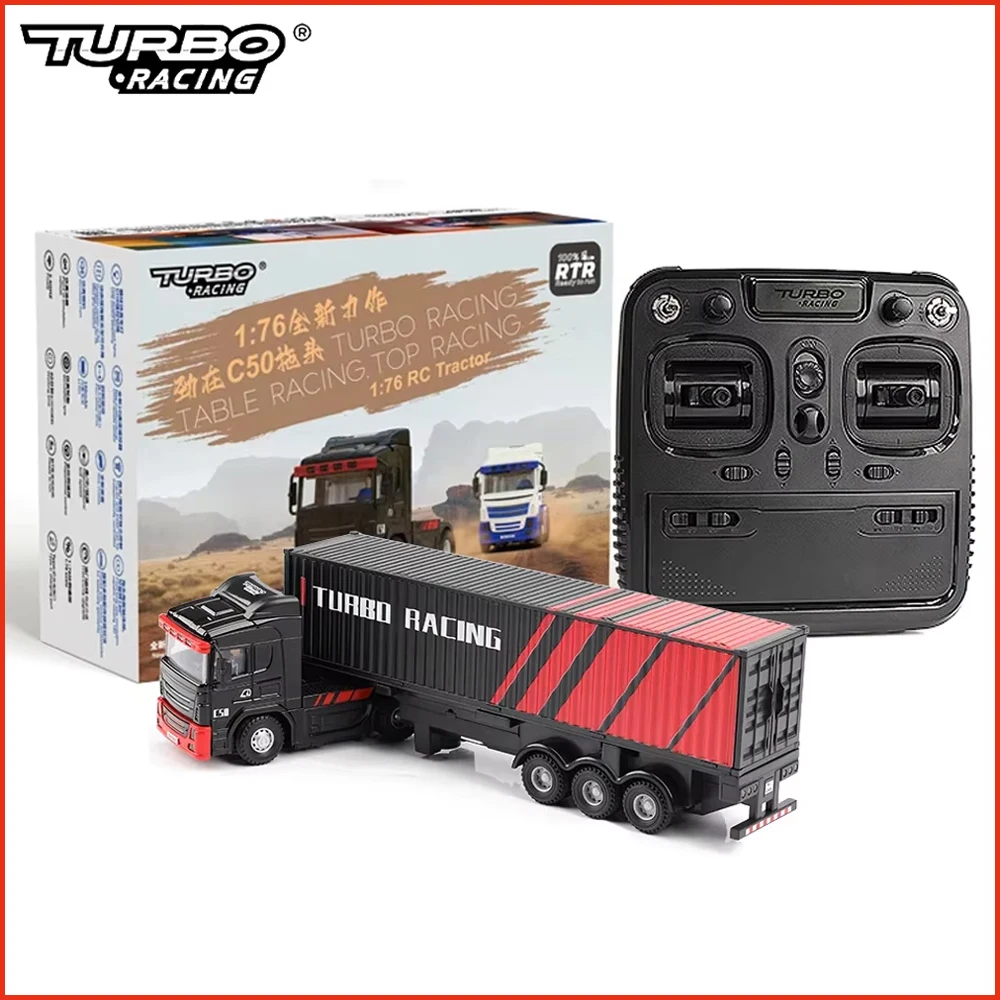 Turbo Racing C50 1:76 Full Proportional 4WD RC Semi-truck Tractor Trailer & P81 2.4Ghz 10Ch Control Gift