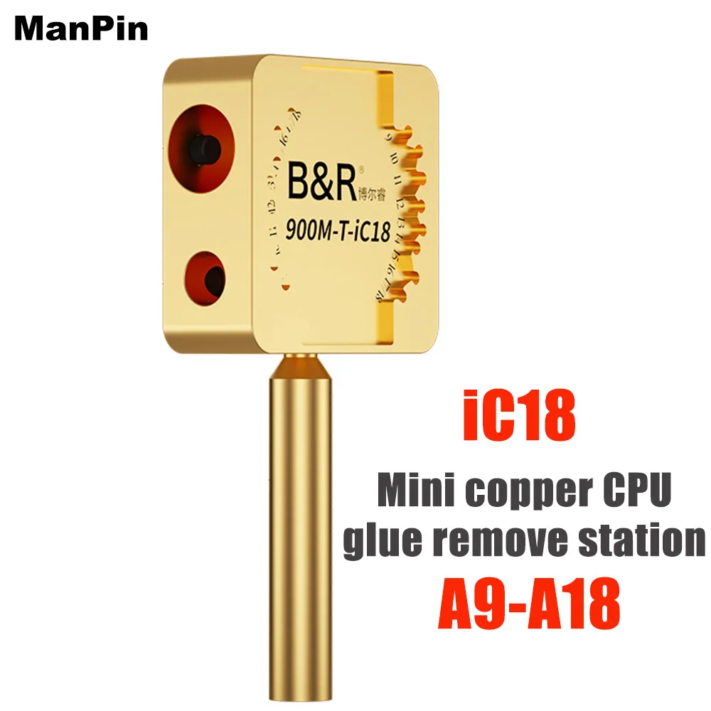 

3in1 Mini CPU Glue Remove Station Pure Copper For iPhone Chip A9 To A18 Position Heating Desodering 936 210 T12 Soldering Tool