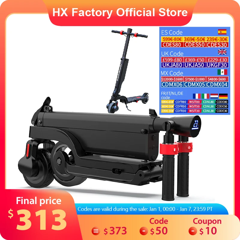 HX Foldable Electric scooter 7.5A 350W 25KM/H electric scooters 36V EScooters 5.5 Inch E Scooter For Adults