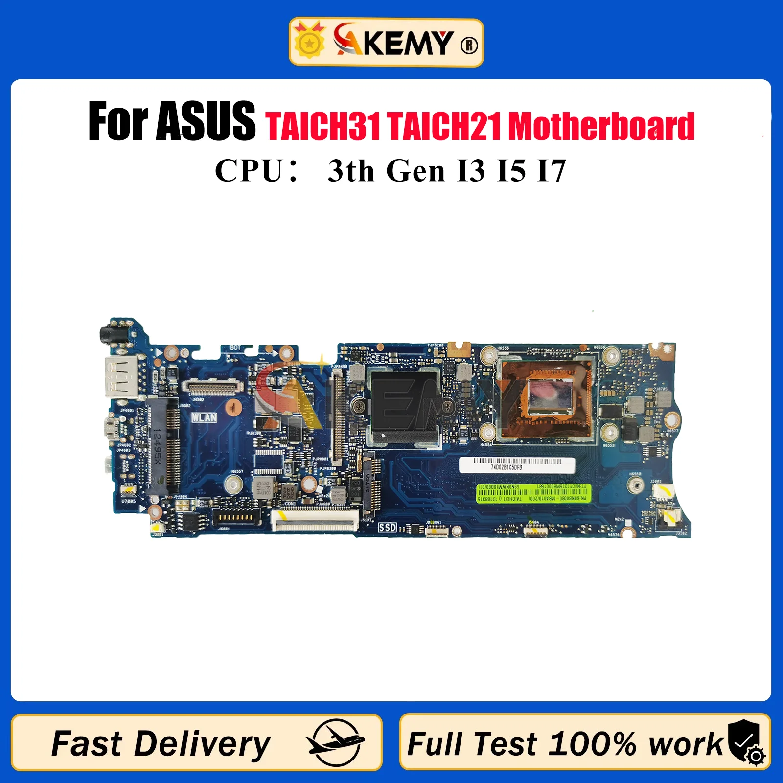 

TAICHI31 Laptop Motherboard For ASUS ZenBook TAICHI TAICH31 TAICH21 Notebook Mainboard With CPU 100% tests OK fast shipping stk