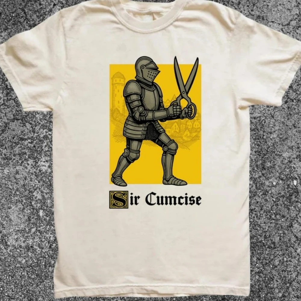 Camiseta de Meme de caballero divertido de Sir Cumcise, camiseta de Humor oscuro oluda para hombres y mujeres, camisetas cruzadas Vintage sarcásticas ofensivas, Camiseta de algodón