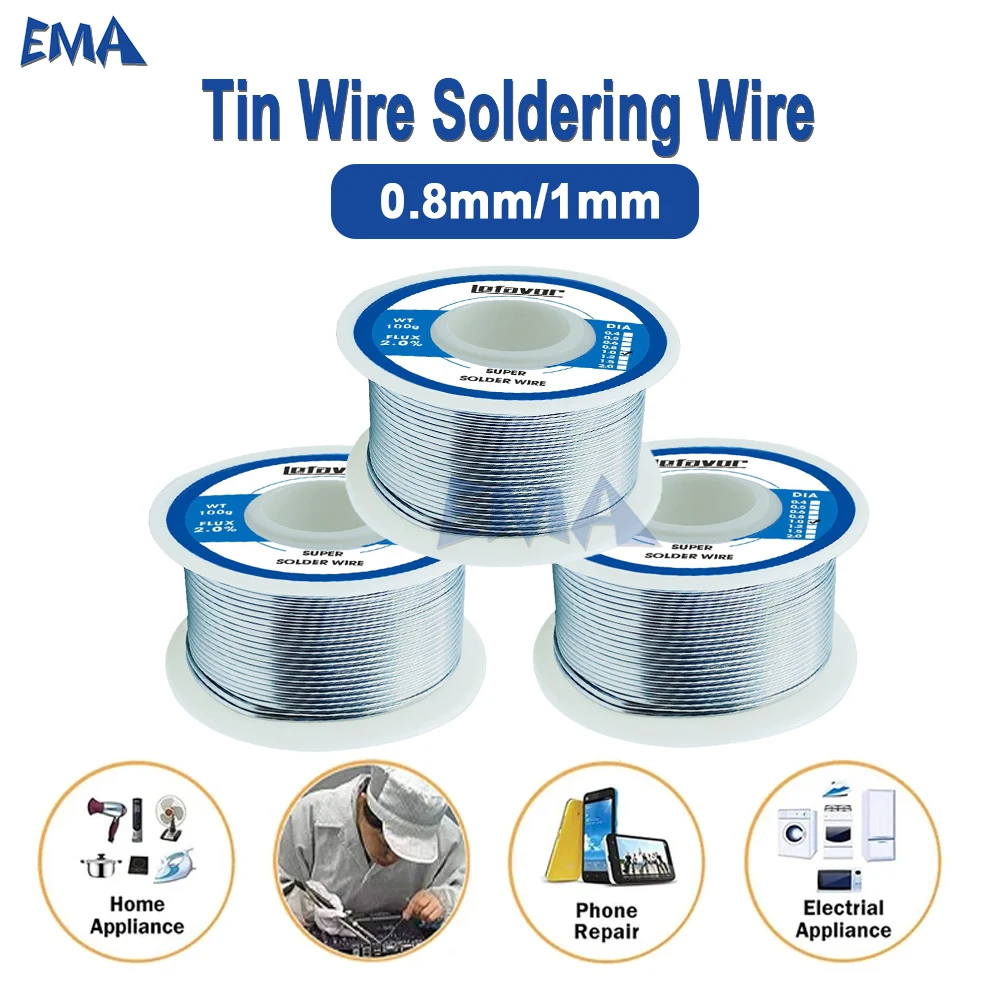 

0.8/1.0mm 20g 50g 100g 200g 500g Electronic Soldering Tin Wire Tin Melt Rosin Core Solder Soldering Wire Roll No-clean FLUX2.0%