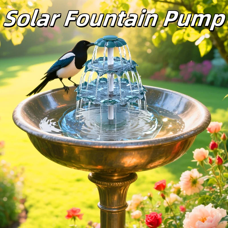 

1pc Three Laye Solar Bird Bath Fountain With Solar Cells,Detachable Solar Fountain Kit For Outdoor Pond And Garden Decoration