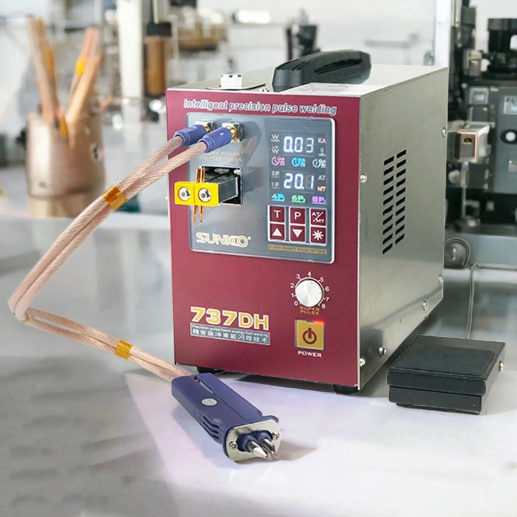 SUNKKO 737DH Spot Welder 4.3KW High Power Induction Delay Automatic Pulse Spot Welding Machine For 18650 Lithium Battery Welding