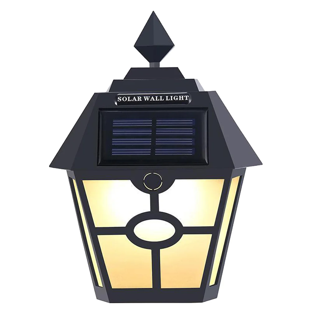 

2Pcs Solar Wall Light Hexagonal Pagoda Shaped Lamp High Quality Materials for Outdoor Garden Pathway Patio Home Decoration